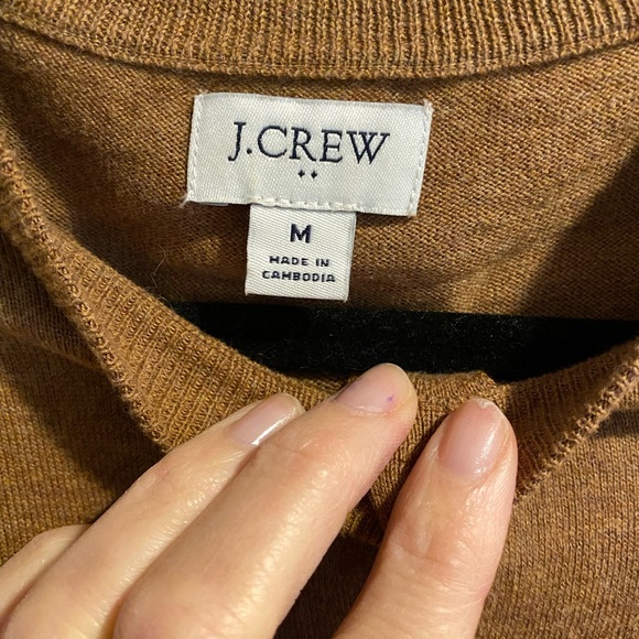 J Crew Cardigan camel taupe beige M - Picture 2 of 3